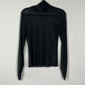 Shinestar Women's Black Shear Top Shirt Size AS Mock/Cowl See-through